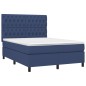 vidaXL Boxspringbett mit Matratze & LED Blau 140x200 cm Stoff vidaXL Boxspringbett mit Matratze & LED Blau 140x200 cm Stoff