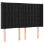 vidaXL Boxspringbett mit Matratze & LED Schwarz 140x200 cm Samt vidaXL Boxspringbett mit Matratze & LED Schwarz 140x200 cm Samt