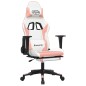 vidaXL Gaming-Stuhl mit Fußstütze Weiß und Rosa Kunstleder vidaXL Gaming-Stuhl mit Fußstütze Weiß und Rosa Kunstleder