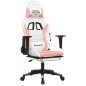 vidaXL Gaming-Stuhl mit Fußstütze Weiß und Rosa Kunstleder vidaXL Gaming-Stuhl mit Fußstütze Weiß und Rosa Kunstleder