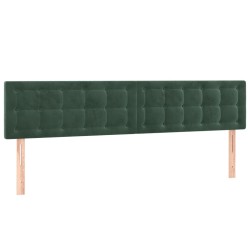 vidaXL Kopfteile 2 Stk. Dunkelgrün 90x5x78/88 cm Samt