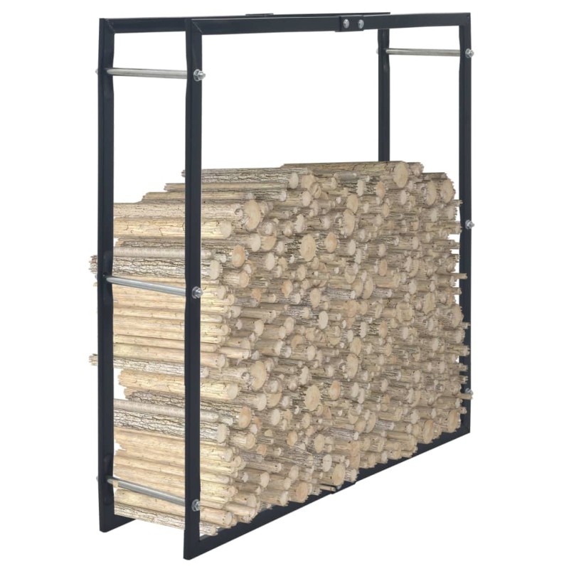 vidaXL Brennholzregal Schwarz 100×25×100 cm Stahl vidaXL Brennholzregal Schwarz 100×25×100 cm Stahl