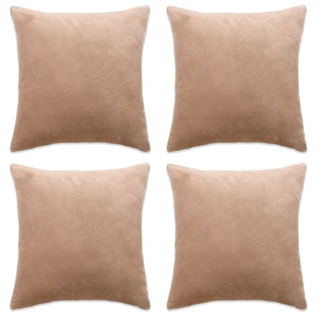 vidaXL Kissenbezüge 4 Stk. Stoff 40x40 cm Beige