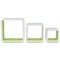 3er Set MDF Wandregal Hängeregal Cube Regal für Bücher/DVD, weiß-grün
