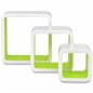 3er Set MDF Wandregal Hängeregal Cube Regal für Bücher/DVD, weiß-grün