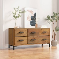 vidaXL Bank mit Stauraum Braun 110x30x45 cm Massivholz Kiefer