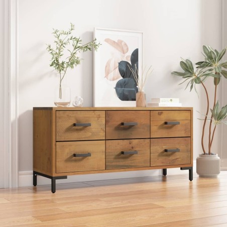 vidaXL Bank mit Stauraum Braun 110x30x45 cm Massivholz Kiefer