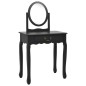 vidaXL Schminktisch mit Hocker Schwarz 65x36x128 cm Paulownia-Holz MDF vidaXL Schminktisch mit Hocker Schwarz 65x36x128 cm Paulownia-Holz MDF