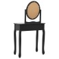 vidaXL Schminktisch mit Hocker Schwarz 65x36x128 cm Paulownia-Holz MDF vidaXL Schminktisch mit Hocker Schwarz 65x36x128 cm Paulownia-Holz MDF