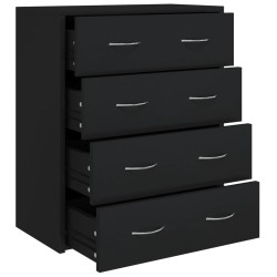 vidaXL Kommode mit 4 Schubladen 60×30,5×71 cm Schwarz