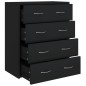 vidaXL Kommode mit 4 Schubladen 60×30,5×71 cm Schwarz vidaXL Kommode mit 4 Schubladen 60×30,5×71 cm Schwarz