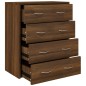 vidaXL Kommode mit 4 Schubladen 60x30,5x71 cm Braun Eichen-Optik vidaXL Kommode mit 4 Schubladen 60x30,5x71 cm Braun Eichen-Optik