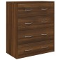 vidaXL Kommode mit 4 Schubladen 60x30,5x71 cm Braun Eichen-Optik vidaXL Kommode mit 4 Schubladen 60x30,5x71 cm Braun Eichen-Optik