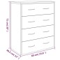 vidaXL Kommode mit 4 Schubladen 60x30,5x71 cm Braun Eichen-Optik vidaXL Kommode mit 4 Schubladen 60x30,5x71 cm Braun Eichen-Optik