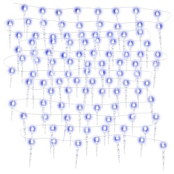 vidaXL Eiszapfen-Lichterkette 200 LEDs Blau 20 m Acryl PVC