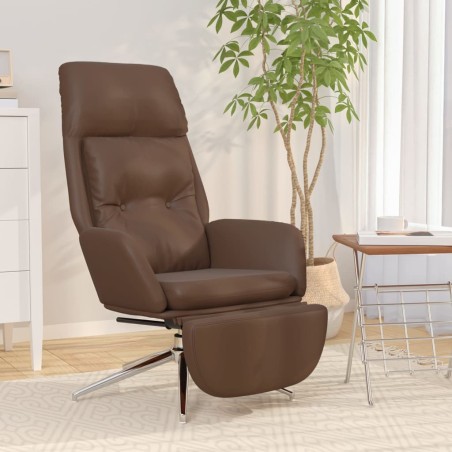 vidaXL Relaxsessel mit Fußstütze Braun Echtleder & Kunstleder