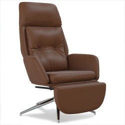 vidaXL Relaxsessel mit Fußstütze Braun Echtleder & Kunstleder
