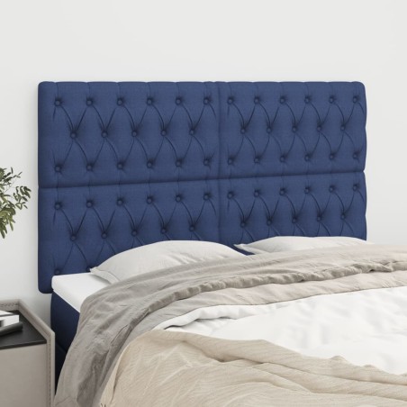 vidaXL Kopfteile 4 Stk. Blau 72x7x78/88 cm Stoff