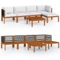 6-tlg. Garten-Lounge-Set mit Kissen Cremeweiß Massivholz Akazie 6-tlg. Garten-Lounge-Set mit Kissen Cremeweiß Massivholz Akazie