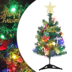 vidaXL Künstlicher Mini-Weihnachtsbaum mit Beleuchtung 30 LEDs 60 cm