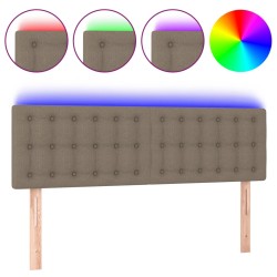 vidaXL LED Kopfteil Taupe 144x5x78/88 cm Stoff