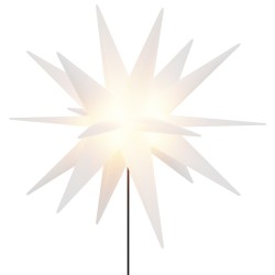vidaXL LED-Weihnachtsstern mit Erdspieß Faltbar Weiß 57 cm