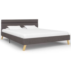 vidaXL LED-Bettgestell Hellgrau Stoff 160×200 cm