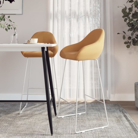 vidaXL Barhocker 2 Stk. Braun Samt