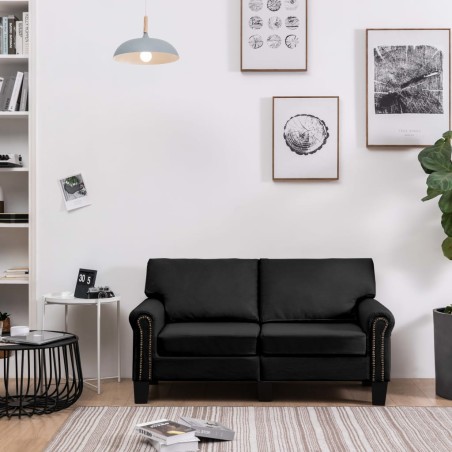 vidaXL 2-Sitzer-Sofa Schwarz Stoff