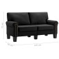 vidaXL 2-Sitzer-Sofa Schwarz Stoff vidaXL 2-Sitzer-Sofa Schwarz Stoff