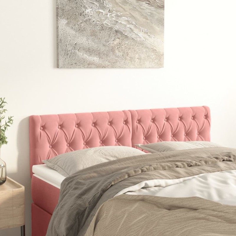vidaXL Kopfteile 2 Stk. Rosa 72x7x78/88 cm Samt vidaXL Kopfteile 2 Stk. Rosa 72x7x78/88 cm Samt