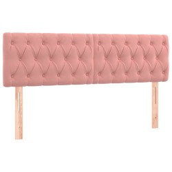 vidaXL Kopfteile 2 Stk. Rosa 72x7x78/88 cm Samt