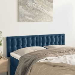 vidaXL Kopfteile 2 Stk. Dunkelblau 72x5x78/88 cm Samt