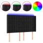 vidaXL LED Kopfteil Schwarz 147x16x118/128 cm Samt