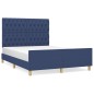 vidaXL Bettgestell mit Kopfteil Blau 140x190 cm Stoff vidaXL Bettgestell mit Kopfteil Blau 140x190 cm Stoff