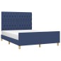 vidaXL Bettgestell mit Kopfteil Blau 140x190 cm Stoff vidaXL Bettgestell mit Kopfteil Blau 140x190 cm Stoff