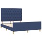 vidaXL Bettgestell mit Kopfteil Blau 140x190 cm Stoff vidaXL Bettgestell mit Kopfteil Blau 140x190 cm Stoff