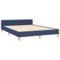 vidaXL Bettgestell mit Kopfteil Blau 140x190 cm Stoff vidaXL Bettgestell mit Kopfteil Blau 140x190 cm Stoff