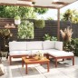 vidaXL 5-tlg. Garten-Lounge-Set mit Kissen Cremeweiß Massivholz Akazie vidaXL 5-tlg. Garten-Lounge-Set mit Kissen Cremeweiß Massivholz Akazie