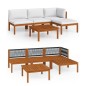 vidaXL 5-tlg. Garten-Lounge-Set mit Kissen Cremeweiß Massivholz Akazie vidaXL 5-tlg. Garten-Lounge-Set mit Kissen Cremeweiß Massivholz Akazie