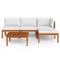 vidaXL 5-tlg. Garten-Lounge-Set mit Kissen Cremeweiß Massivholz Akazie vidaXL 5-tlg. Garten-Lounge-Set mit Kissen Cremeweiß Massivholz Akazie
