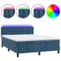 vidaXL Boxspringbett mit Matratze & LED Dunkelblau 140x190 cm Samt vidaXL Boxspringbett mit Matratze & LED Dunkelblau 140x190 cm Samt