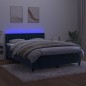 vidaXL Boxspringbett mit Matratze & LED Dunkelblau 140x190 cm Samt vidaXL Boxspringbett mit Matratze & LED Dunkelblau 140x190 cm Samt