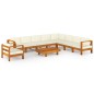 10-tlg. Garten-Lounge-Set mit Creme Auflagen Massivholz Akazie 10-tlg. Garten-Lounge-Set mit Creme Auflagen Massivholz Akazie