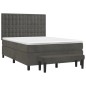 vidaXL Boxspringbett mit Matratze Dunkelgrau 140x190 cm Samt vidaXL Boxspringbett mit Matratze Dunkelgrau 140x190 cm Samt