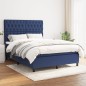 vidaXL Boxspringbett mit Matratze Blau 140x200 cm Stoff vidaXL Boxspringbett mit Matratze Blau 140x200 cm Stoff