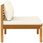 vidaXL Modulares Mittelsofa mit Cremeweißen Kissen Akazienholz vidaXL Modulares Mittelsofa mit Cremeweißen Kissen Akazienholz