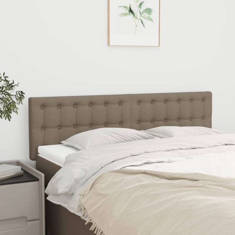 vidaXL Kopfteile 2 Stk. Taupe 72x5x78/88 cm Stoff
