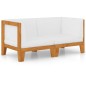 vidaXL 2-Sitzer-Sofa mit Cremeweißen Kissen Akazie Massivholz vidaXL 2-Sitzer-Sofa mit Cremeweißen Kissen Akazie Massivholz