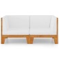 vidaXL 2-Sitzer-Sofa mit Cremeweißen Kissen Akazie Massivholz vidaXL 2-Sitzer-Sofa mit Cremeweißen Kissen Akazie Massivholz